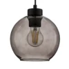 Aplique de pared Cubus, negro/gris humo, cristal, 30 cm de altura, E27