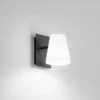 Aplique de pared Cult, blanco y negro, 11 cm de ancho, metal y tejido
