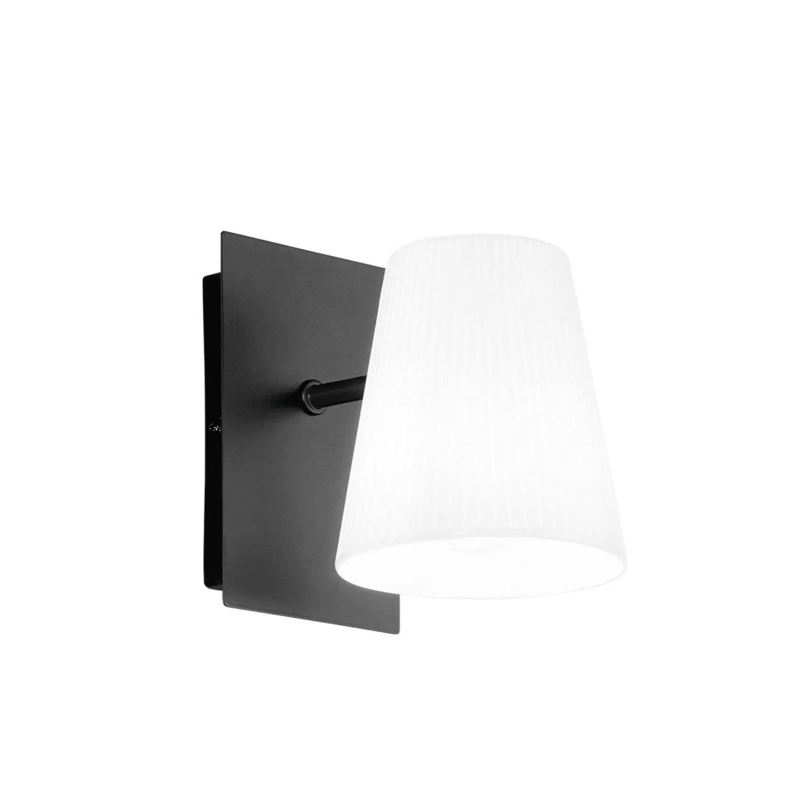 Aplique de pared Cult, blanco y negro, 11 cm de ancho, metal y tejido