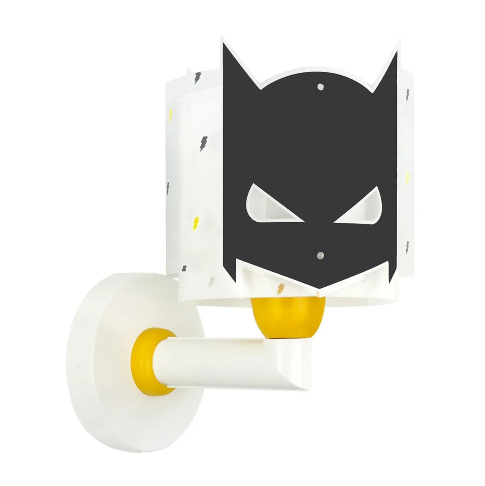 Aplique de pared Dalber Dark Hero con enchufe, blanco/negro