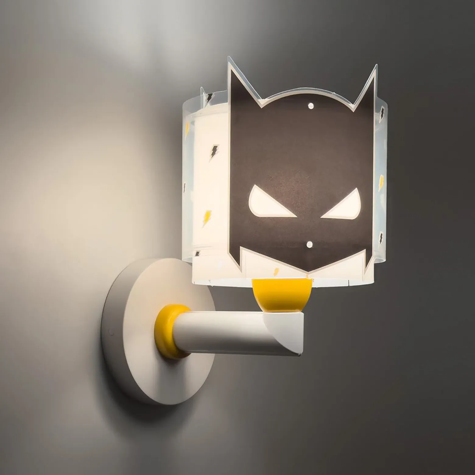 Aplique de pared Dalber Dark Hero con enchufe, blanco/negro