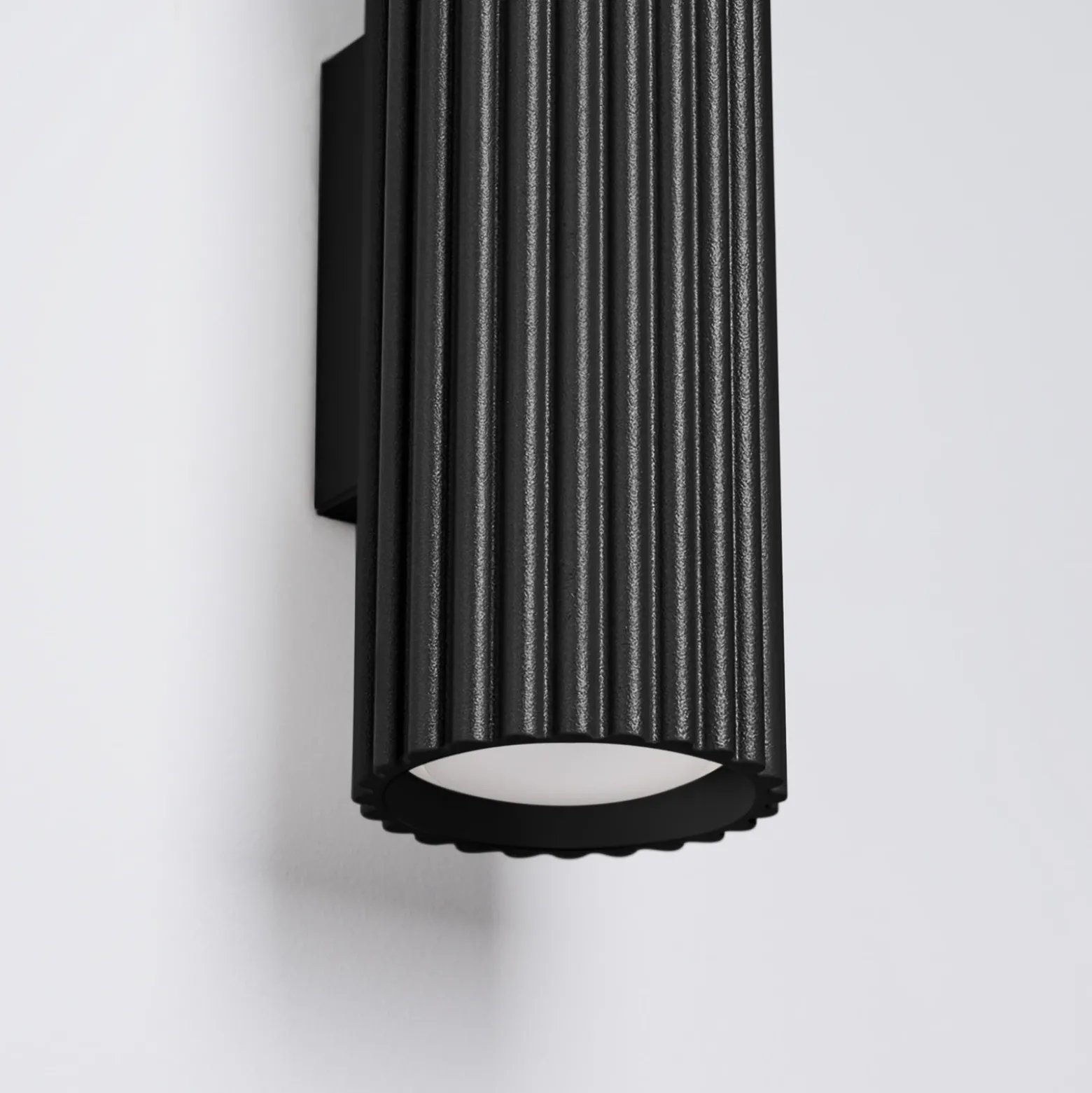 Aplique de pared de carbono, negro, altura 20 cm, aluminio, 2 luces.