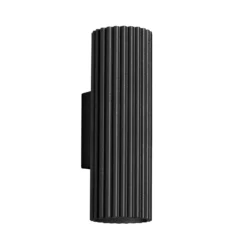 Aplique de pared de carbono, negro, altura 20 cm, aluminio, 2 luces.