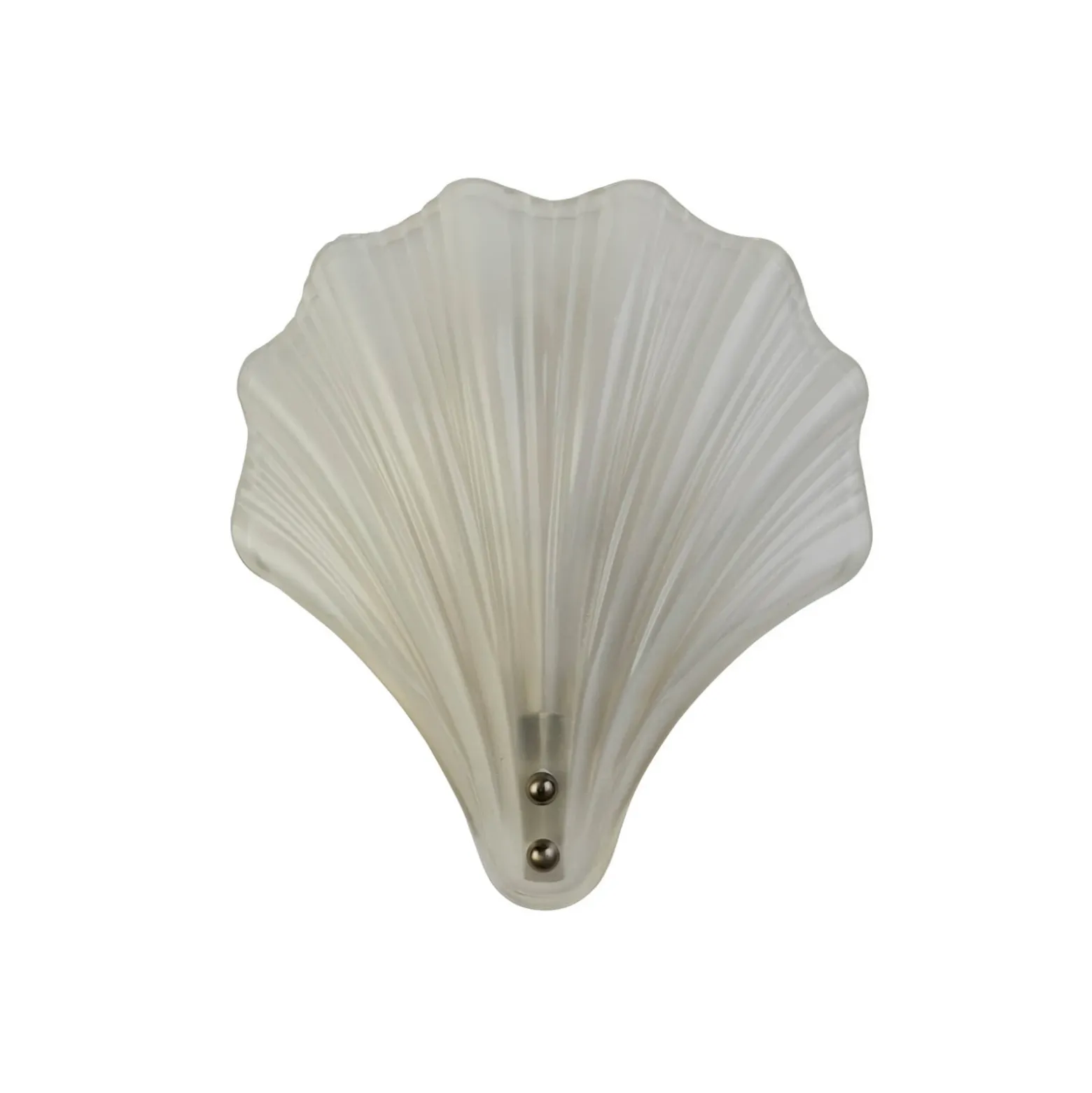 Aplique de pared de concha, blanco satinado, forma de concha, cristal, IP44