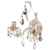 Aplique de pared de cristal Teresa, marfil 2 luces