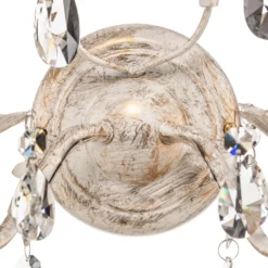 Aplique de pared de cristal Teresa, marfil 2 luces