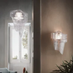 Aplique de pared de diseño Slamp Aria, transparente