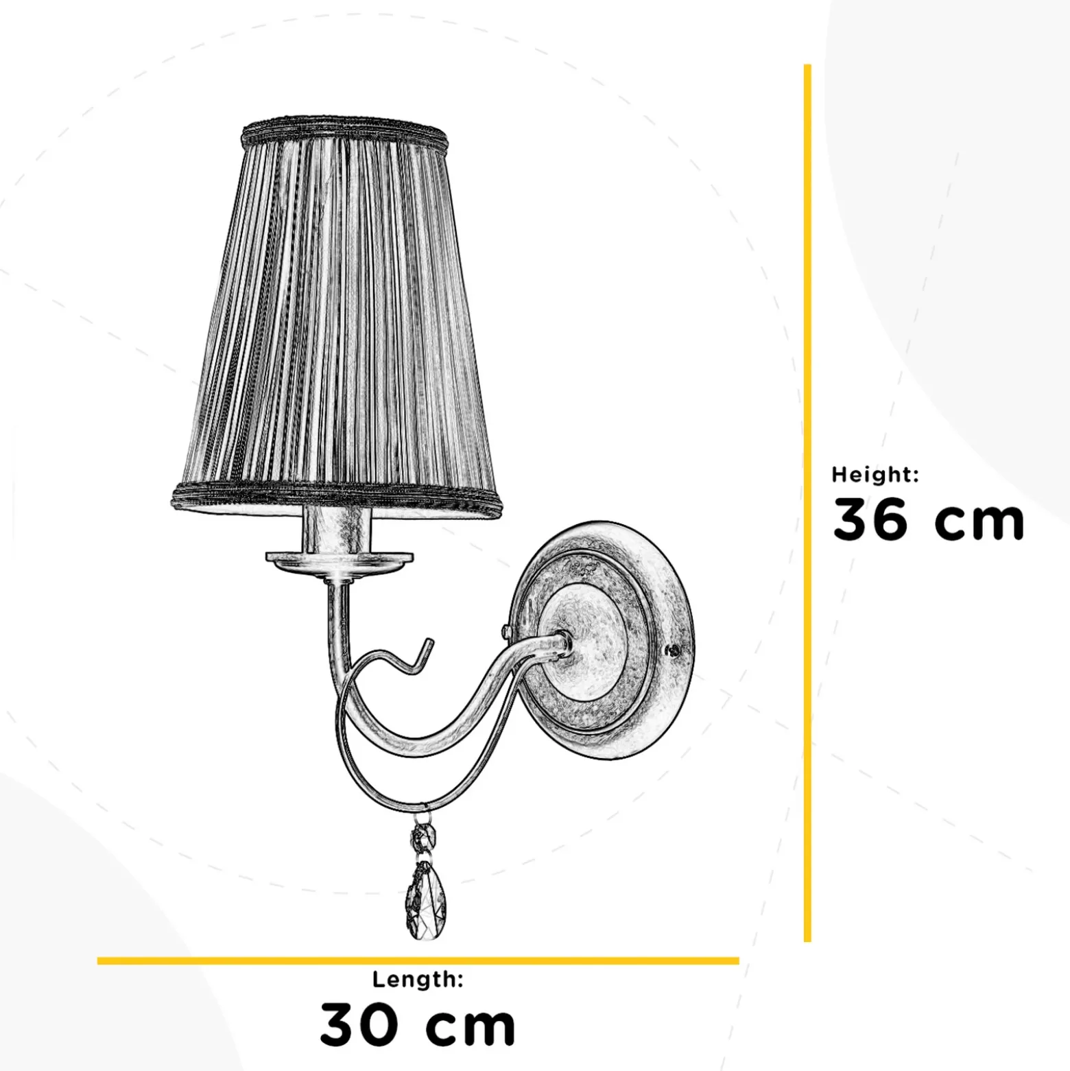 Aplique de pared Delia, color bronce, 1 luz, ancho 15 cm