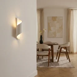 Aplique de pared Desirio de Lindby, blanco, 35 cm, G9, cerámica
