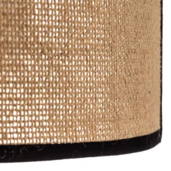 Aplique de pared de yute &black, marrón natural, semicircular