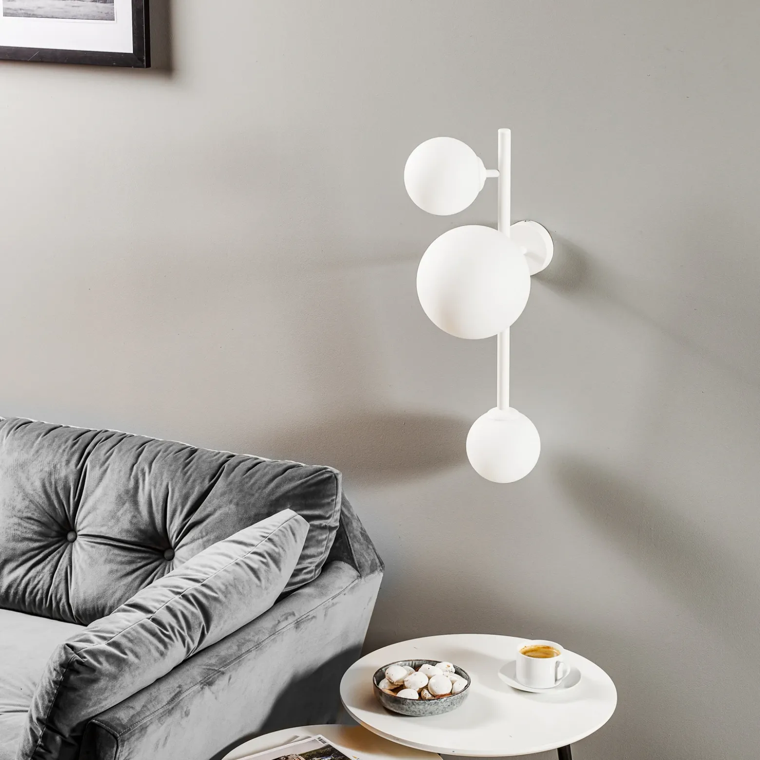 Aplique de pared Dione, 3 luces, blanco
