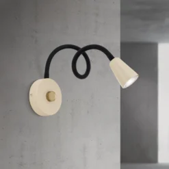 Aplique de pared Dotty, caqui, brazo flexible, atenuador, GU10