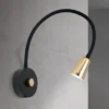 Aplique de pared Dotty, color latón, brazo flexible, atenuador, GU10