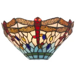 Aplique de pared Dragonfly estilo Tiffany