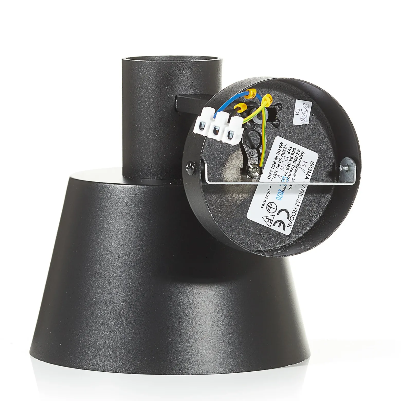Aplique de pared Dunka de metal, 1 luz, negro