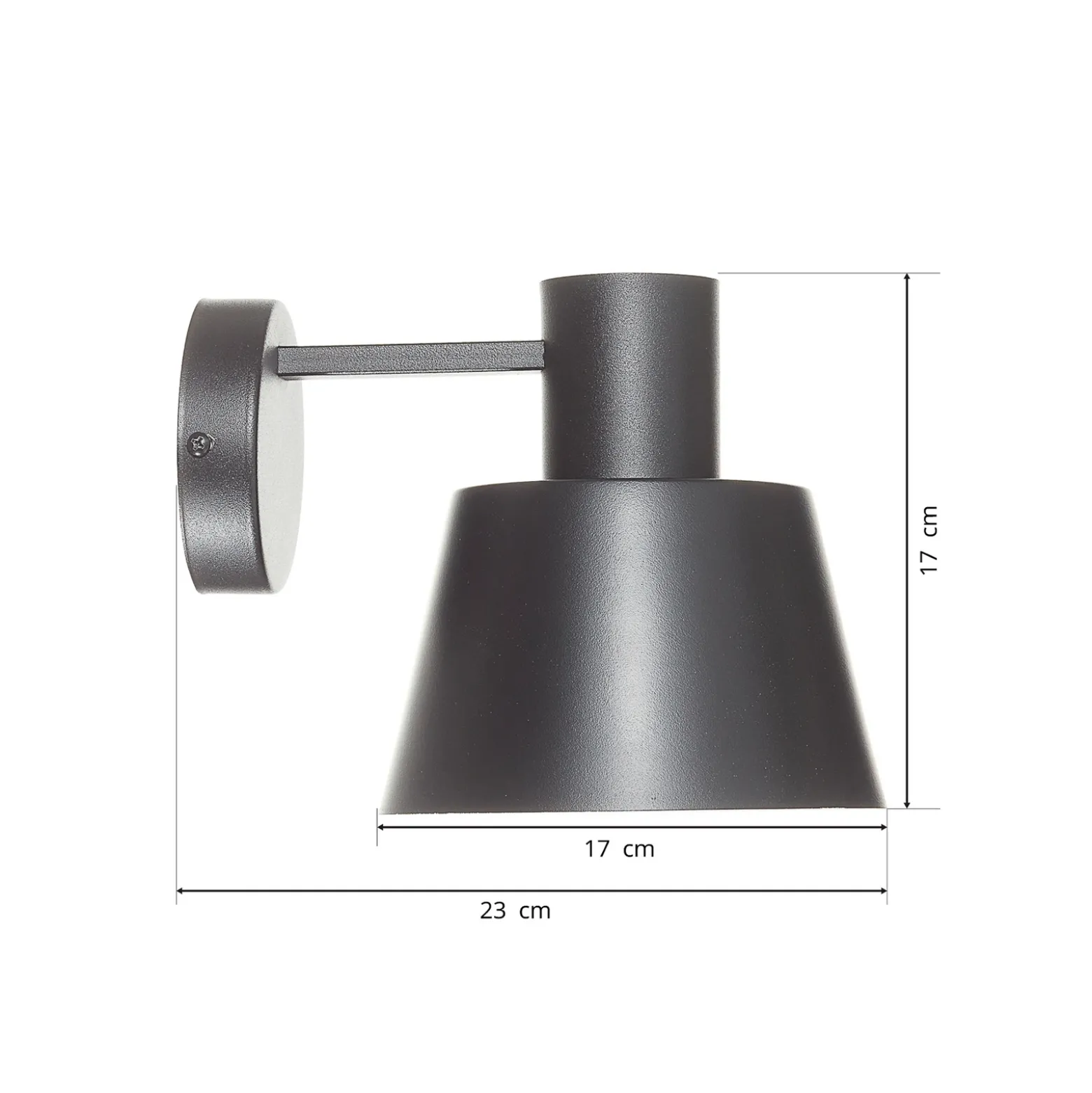 Aplique de pared Dunka de metal, 1 luz, negro