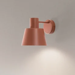 Aplique de pared Dunka, rojo ladrillo, 1 luz, acero, altura 17 cm