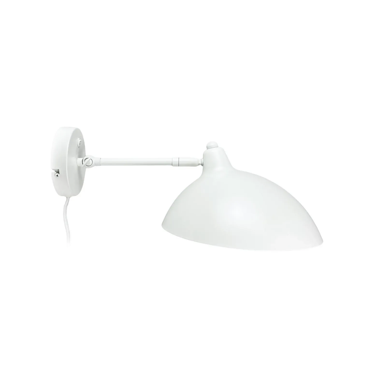 Aplique de pared Dyberg Larsen Futura, blanco, 15 W, cable, metal