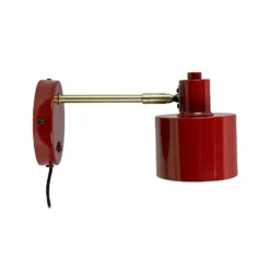 Aplique de pared Dyberg Larsen Ocean, rojo oscuro, saliente 30 cm