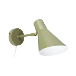 Aplique de pared Dyberg Larsen DL12, verde, cable, E27, metal