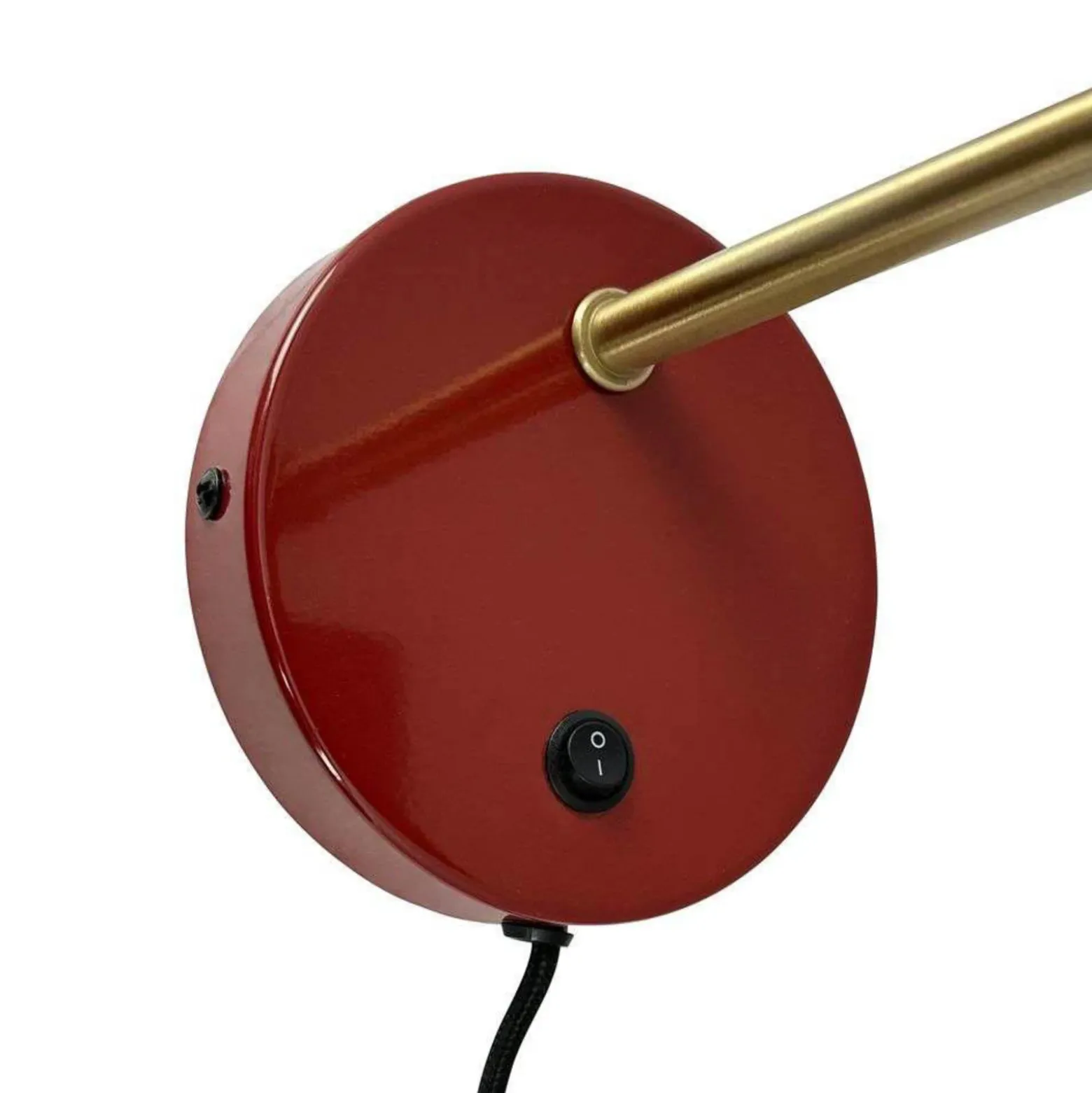 Aplique de pared Dyberg Larsen Ocean, rojo oscuro, saliente 30 cm