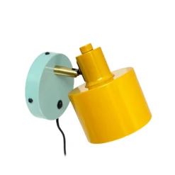 Aplique de pared Dyberg Larsen Ocean, curry/turquesa, saliente 21 cm