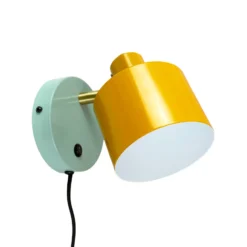 Aplique de pared Dyberg Larsen Ocean, curry/turquesa, saliente 21 cm