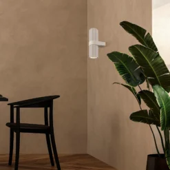 Aplique de pared DYNAMICS, blanca, altura 23 cm, metal, arriba/abajo