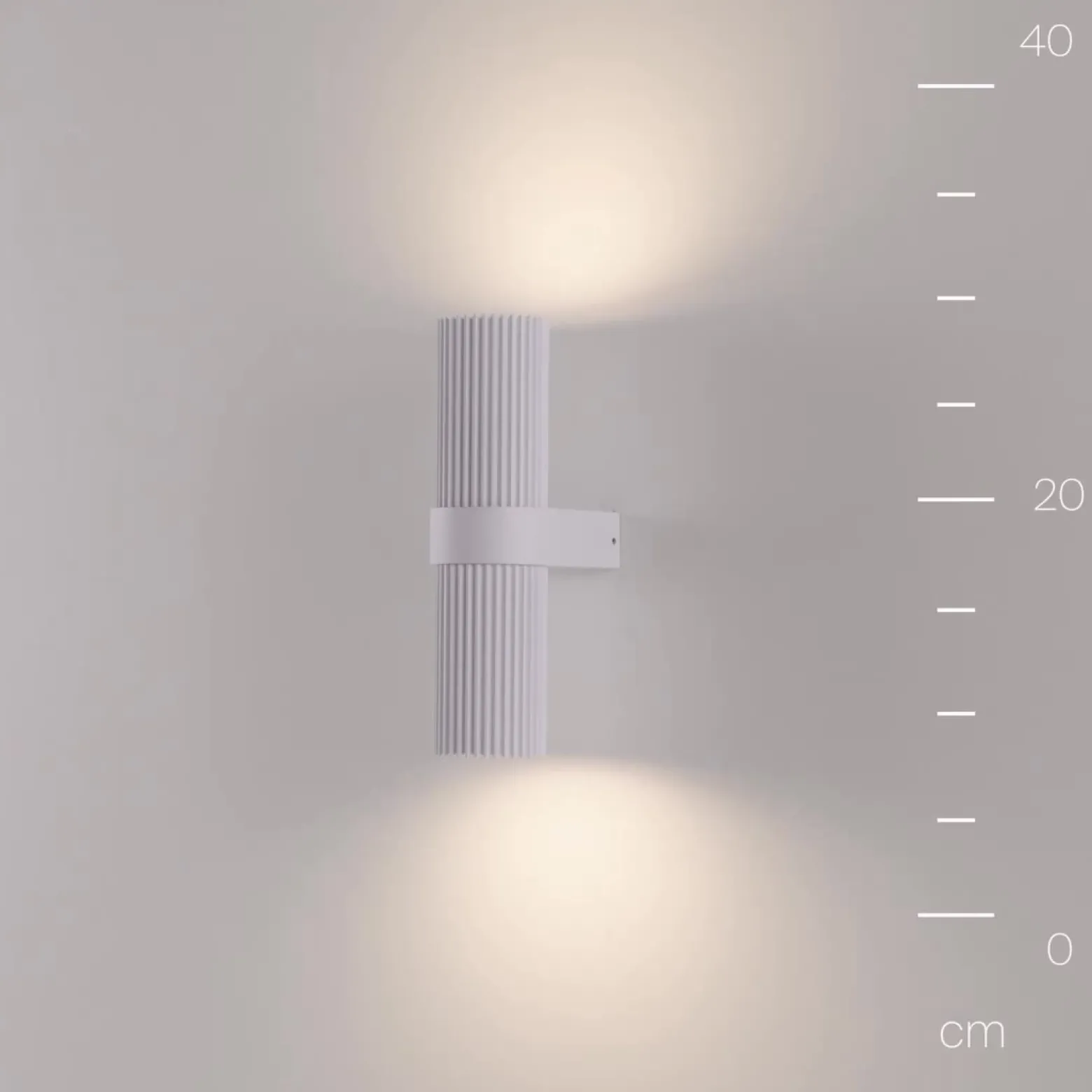 Aplique de pared DYNAMICS, blanca, altura 23 cm, metal, arriba/abajo