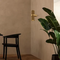 Aplique de Pared DYNAMICS, color dorado, altura 23 cm, metal arriba/abajo
