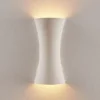 Aplique de pared Edon de Lindby, blanco, yeso, cóncavo, 30 cm
