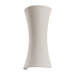 Aplique de pared Edon de Lindby, blanco, yeso, cóncavo, 30 cm