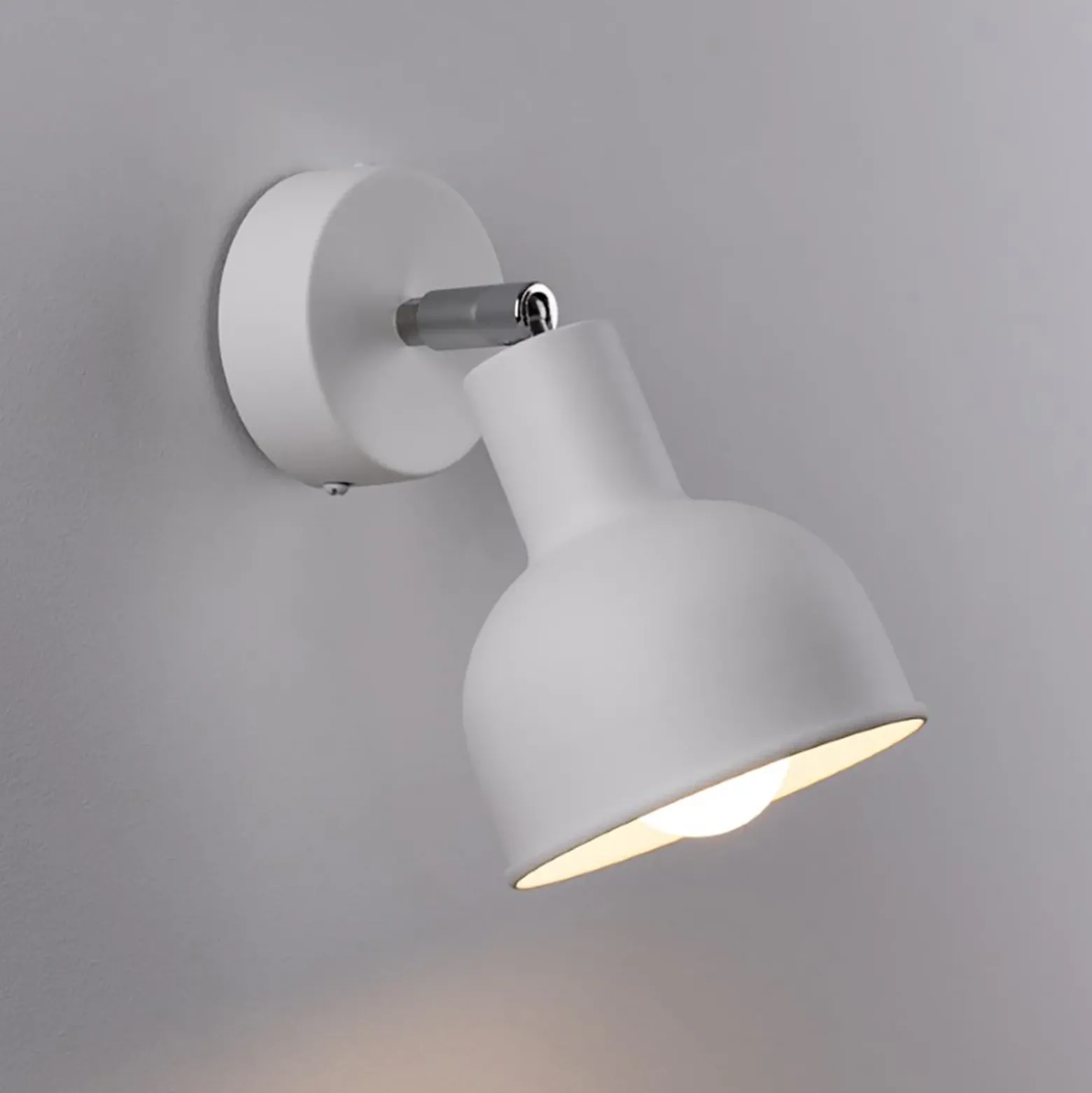 Aplique de pared Elba, blanco, metal, Ø 19 cm, E27