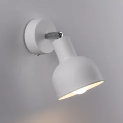 Aplique de pared Elba, blanco, metal, Ø 19 cm, E27