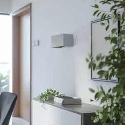 Aplique de pared Elestren, gris, 20 cm de ancho