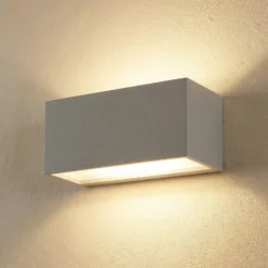 Aplique de pared Elestren, gris, 20 cm de ancho