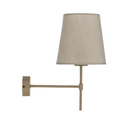 Aplique de pared Elizabeth, color arena/beige, de lino, 39 cm de altura, E27