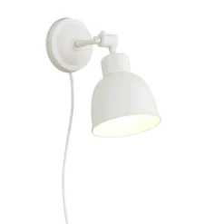 Aplique de pared Emoti, beige, 1 luz, acero, Ø 10 cm