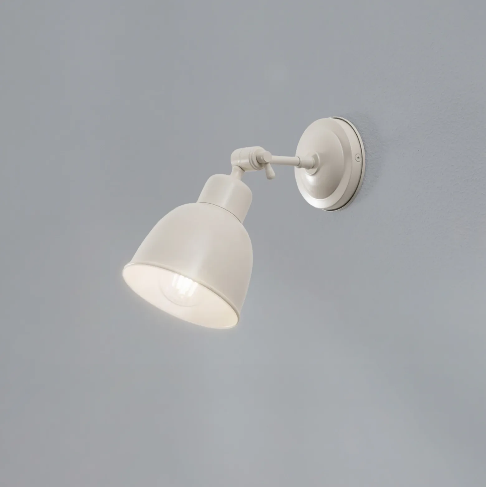 Aplique de pared Emoti, beige, 1 luz, acero, Ø 10 cm