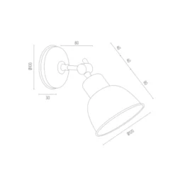 Aplique de pared Emoti, beige, 1 luz, acero, Ø 10 cm