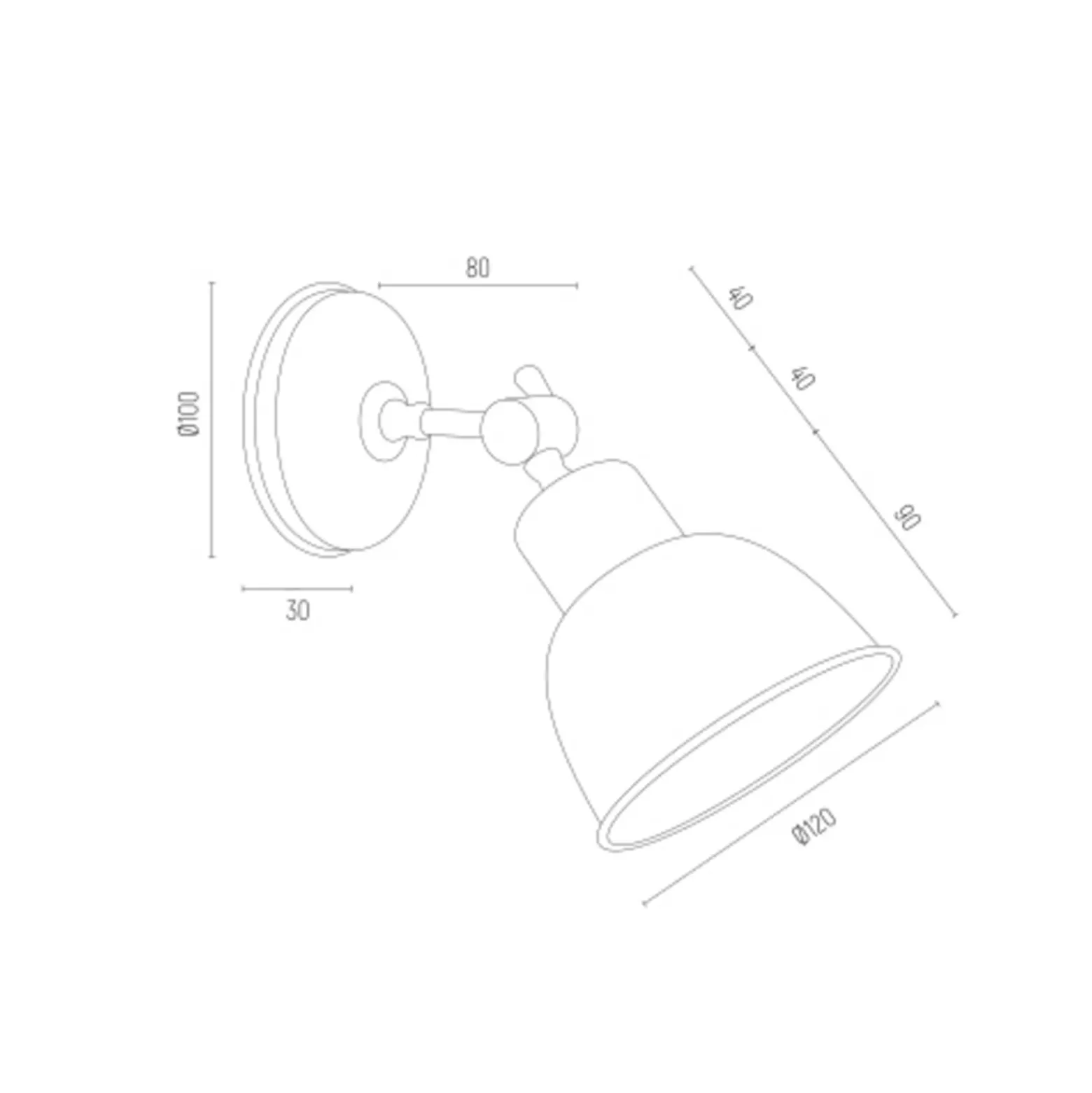 Aplique de pared Emoti, beige, 1 luz, acero, Ø 10 cm