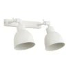 Aplique de pared Emoti, beige, 2 luces, acero, longitud 27 cm