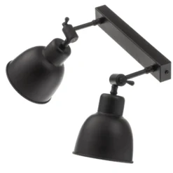 Aplique de pared Emoti, 2 luces, negro
