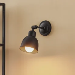 Aplique de pared Emoti, 1 luz, negro