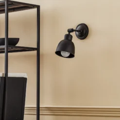 Aplique de pared Emoti, 1 luz, negro