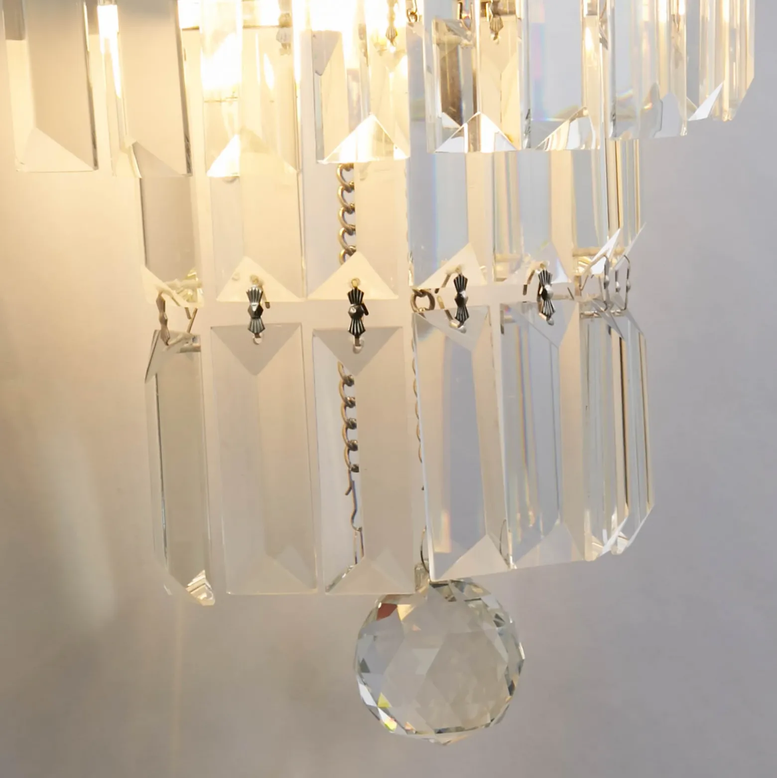 Aplique de pared Empire, cromo/ cristal transparente, acero, IP44