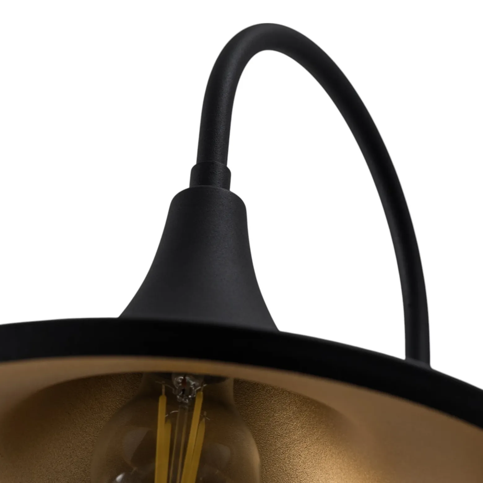 Aplique de pared Enjolino, negro, altura 48 cm, metal, E27