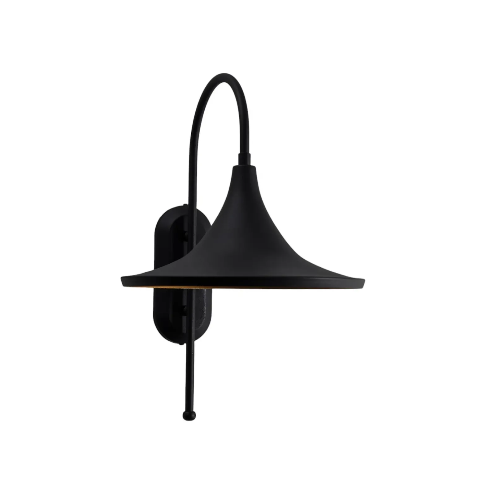 Aplique de pared Enjolino, negro, altura 48 cm, metal, E27