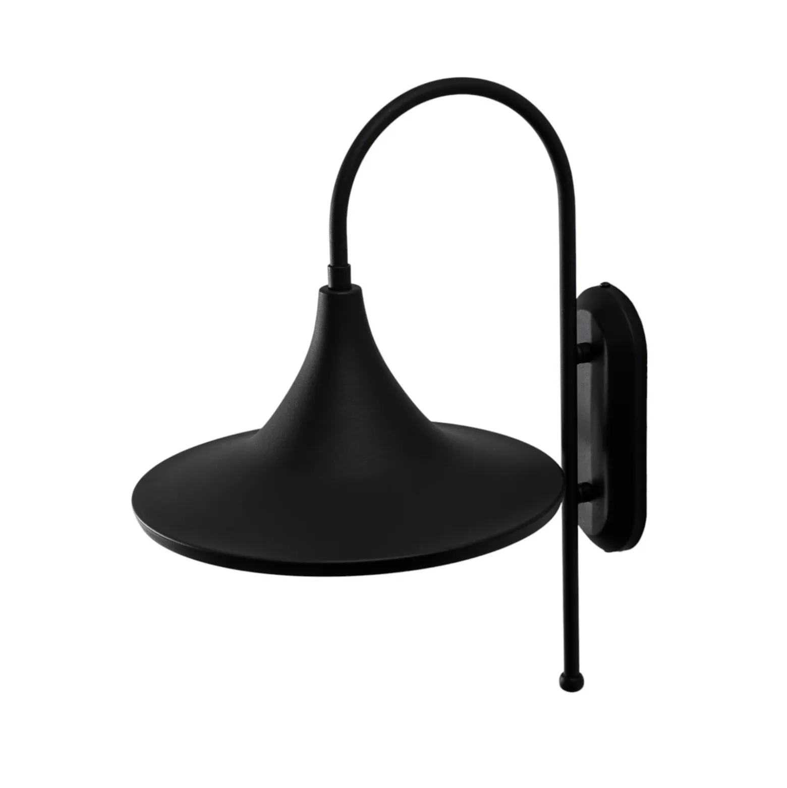 Aplique de pared Enjolino, negro, altura 48 cm, metal, E27