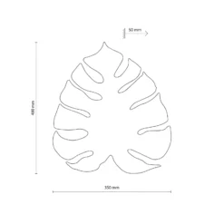 Aplique de pared Envostar Folah, forma de hoja, madera clara, 40 x 35 cm